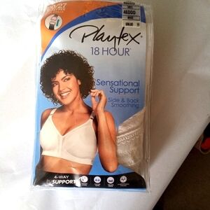Playtex 0020/0027/2700 NWT 18 Hour Sensational Support Wirefree White Bra 46DDD